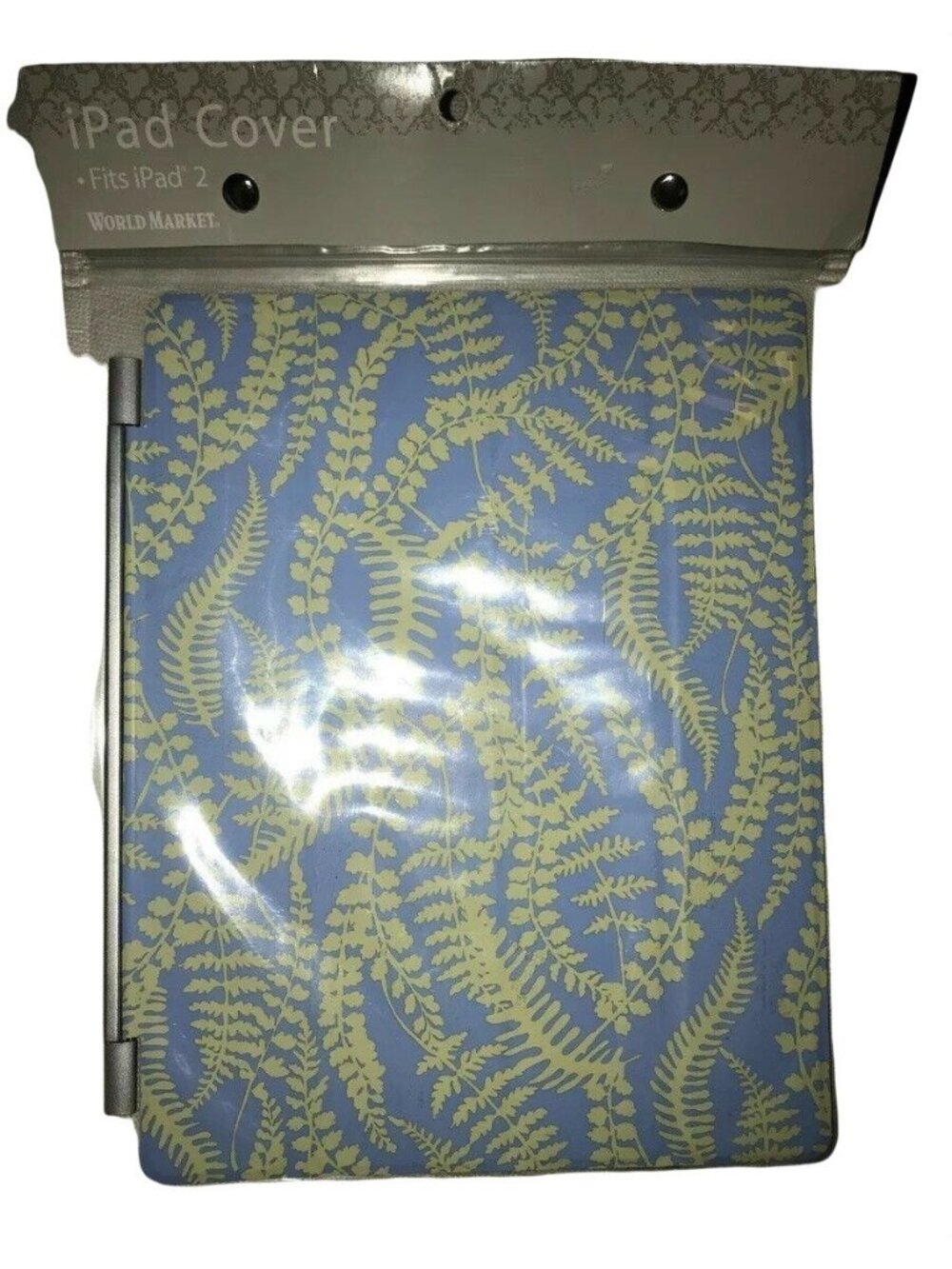 Cost Plus World Market Ipad Cover Blue Yellow Magnetic Floral Fits 9.45 x 7.67